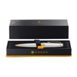 خودکار کراس مدل Bailey بدنه کروم با قطعات و جزئیات آبکاری شده با طلا 23 عیار