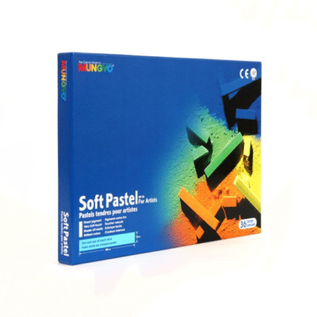 پاستل گچی 36 رنگ مونگیو آبی مدل soft جعبه مقوایی اندازه پاستل full size