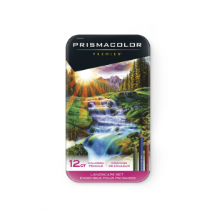 مداد رنگی 12 رنگ پریسماکالر مدل LandScape Set مخصوص نقاشی از طبیعت و منظره جعبه فلزی