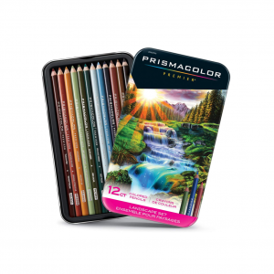 مداد رنگی 12 رنگ پریسماکالر مدل LandScape Set مخصوص نقاشی از طبیعت و منظره جعبه فلزی