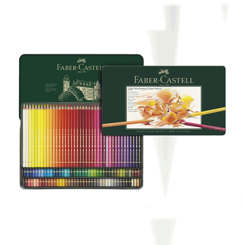 مداد رنگی 120 رنگ فابر کاستل مدل Polychromos جعبه فلزی ست آرتیستی