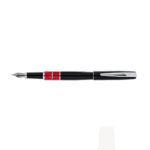 خودنویس مدل LIBRA از برند pierre cardin بدنه مشکی قسمت میانه قرمز مرمری با گیره کروم