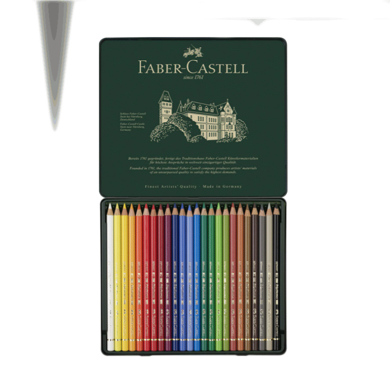 مداد رنگی 24 رنگ فابر کاستل مدل Polychromos جعبه فلزی ست آرتیستی