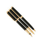 ست سه تایی مدل LORD خودکار، روان نویس و خودنویس از برند IPLOMAT بدنه مشکی لاکی گیره طلایی