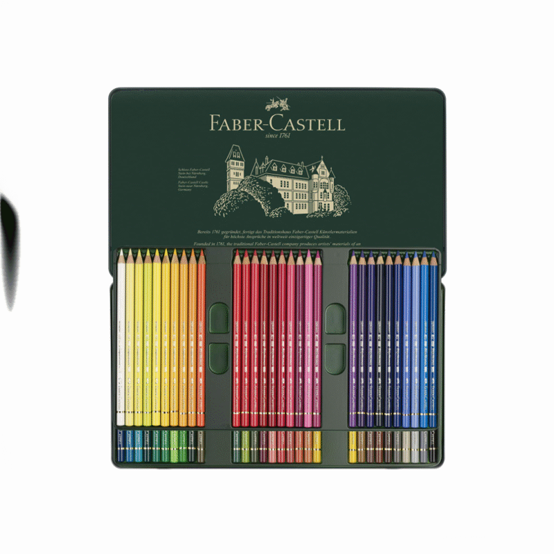 مداد رنگی 60 رنگ فابر کاستل مدل Polychromos جعبه فلزی ست آرتیستی