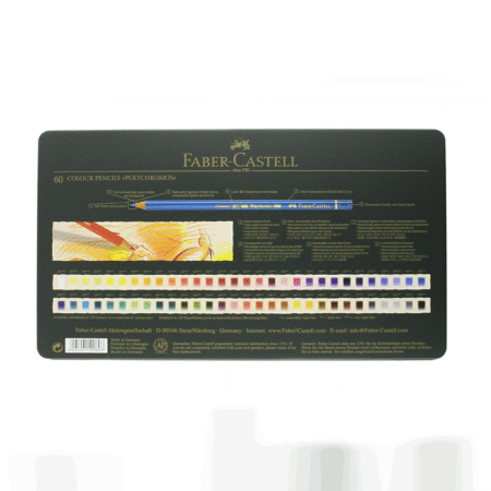 مداد رنگی 60 رنگ فابر کاستل مدل Polychromos جعبه فلزی ست آرتیستی