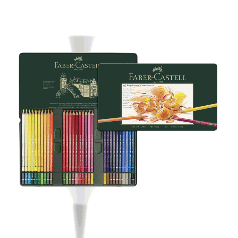 مداد رنگی 60 رنگ فابر کاستل مدل Polychromos جعبه فلزی ست آرتیستی