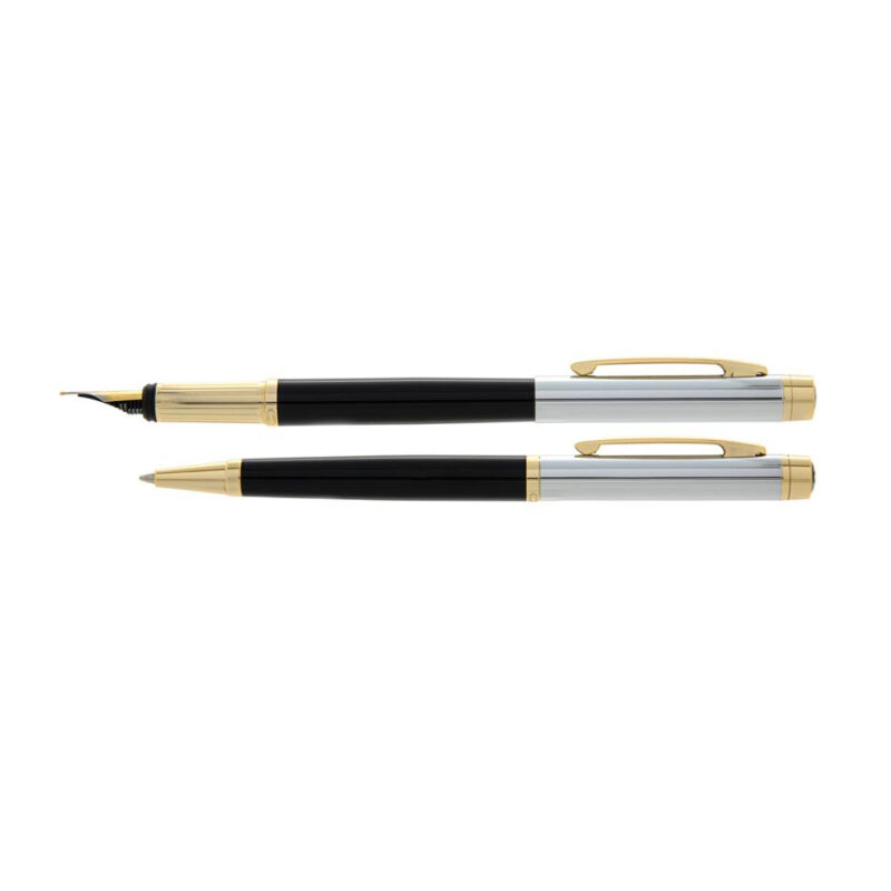 خودکار و خودنویس مدل ELLESSE از برند Iplomat بدنه نیمه مشکی ابری گیره طلایی