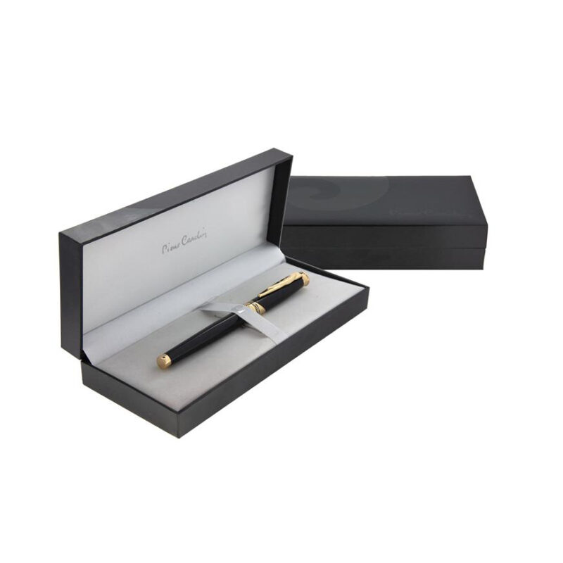 خودنویس مدل JUPITER از برند pierre cardin بدنه مشکی لاکی با گیره طلایی