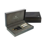 خودکار کوتاه و بلند LEO II از برند pierre cardin بدنه نیمه مشکی _ کروم با گیره طلایی