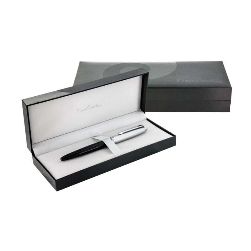 خونویس مدل LEO از برند pierre cardin بدنه نیمه مشکی _ نقره ای گیره استیل