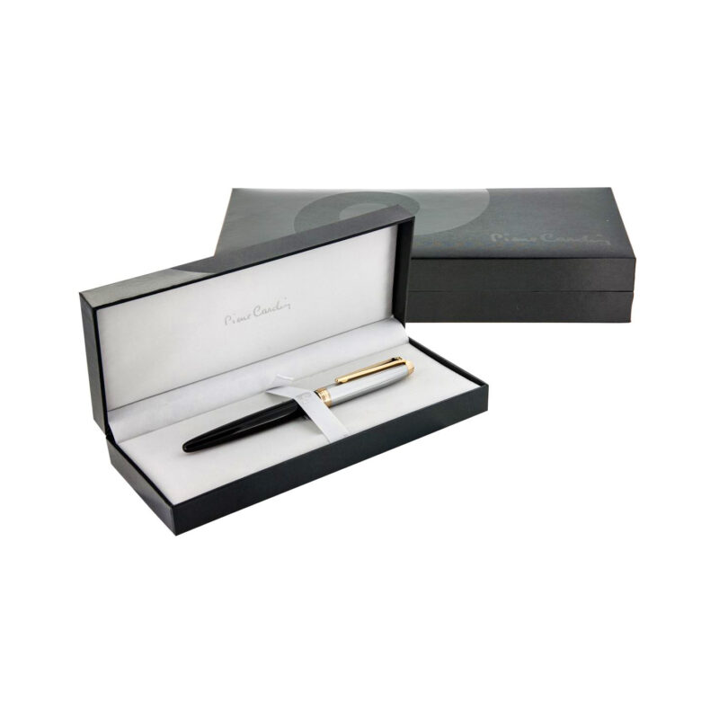 خونویس مدل LEO از برند pierre cardin بدنه نیمه مشکی _ نقره ای گیره طلایی