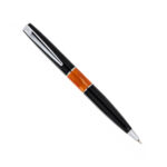 خودکار مدل LIBRA از برند pierre cardin بدنه مشکی قسمت میانه قهوه ای مرمری با گیره کروم