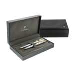 خودکار و روان نویس LEO II از برند pierre cardin بدنه کروم گیره طلایی