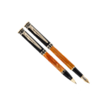 ست خودکار و خودنویس مدل NEPTUN از برند pierre cardin رنگ قهوه ای مرمری و گیره طلایی