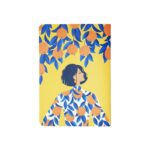 دفتر شطرنجی HIRMANDPAPER ته دوخت 40 برگ زرد نارنجی طرح دختر