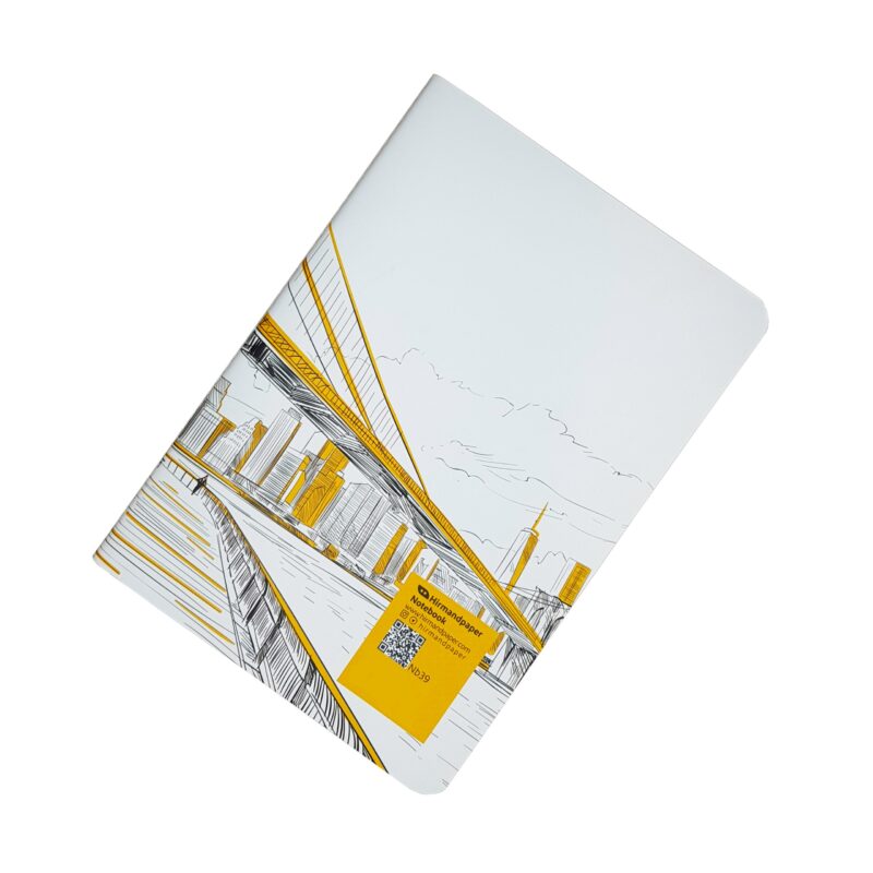 دفتر شطرنجی HIRMANDPAPER  ته دوخت 40 طرح پل زردو سفید
