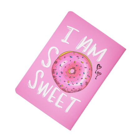 دفتر شطرنجی HIRMANDPAPER  ته دوخت 40 برگ صورتی مدل دونات