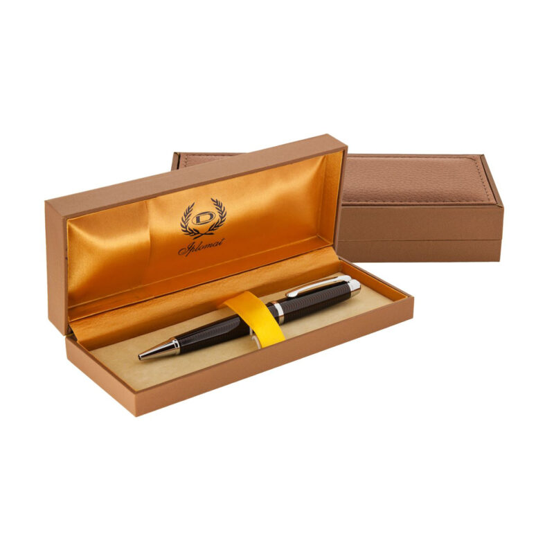 خودکار مدل ALLIANZ از برند Iplomat بدنه قهوه ای طرح دار با گیره استیل