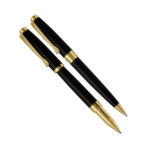 ست خودکار و روان نویس مدل ARENA از برند Iplomat بدنه مشکی مات و گیره طلایی