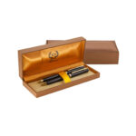 ست خودکار و خودنویس مدل MULLER از برند Iplomat بدنه طوسی پیچازی گیره طلایی