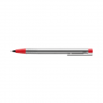 مداد نوکی لامی مدل LOGO بدنه از استیل ضد زنگ گیره استیل نوک و انتها قرمز رنگ