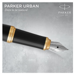 خودنویس مدل URBAN برند PARKER در رنگبندی متنوع بدنه مشکی مات گیره طلایی