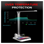 چراغ مطالعه QI مدل 4IN1 همراه با شارژر بی سیم و لامپ LED
