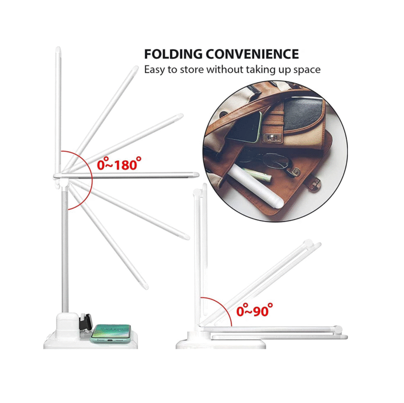 چراغ مطالعه QI مدل 4IN1 همراه با شارژر بی سیم و لامپ LED
