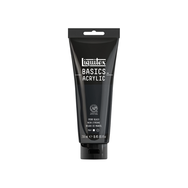 آکریلیک 250 میل BASICS از برند LIQUITEX مشکی و سفید
