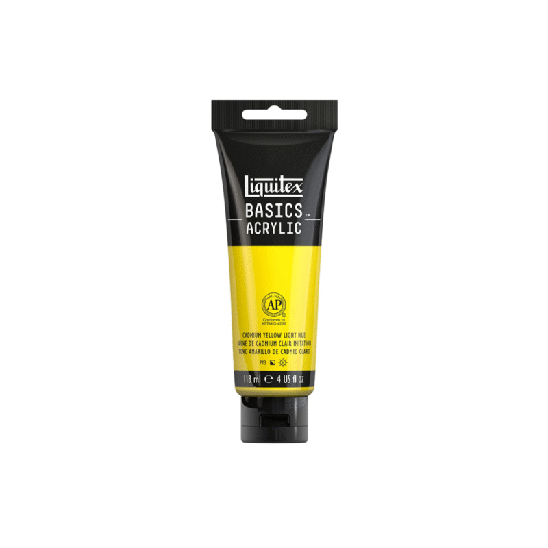 رنگ زرد روشن آکریلیک BASICS از برند LIQUITEX حجم 118 میل
