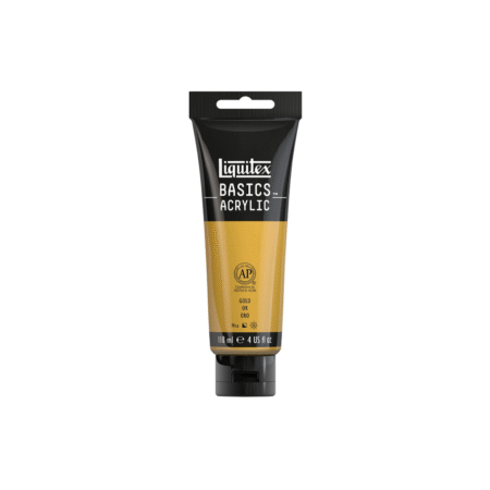 رنگ طلایی آکریلیک BASICS از برند LIQUITEX حجم 118 میل