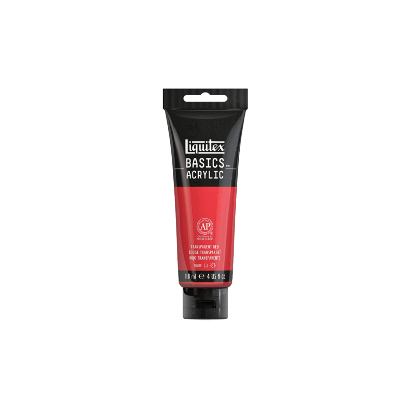 قرمز Transparent آکریلیک BASICS از برند LIQUITEX