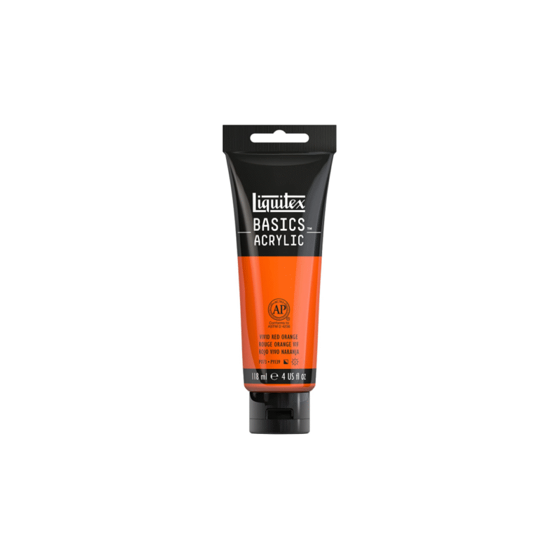 نارنجی VIVID RED آکریلیک BASICS از برند LIQUITEX