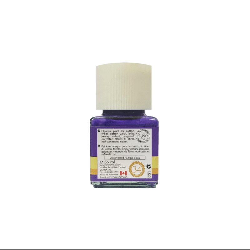 رنگ پارچه مونمارت Deep violet کد 34 حجم 55 میلی لیتر