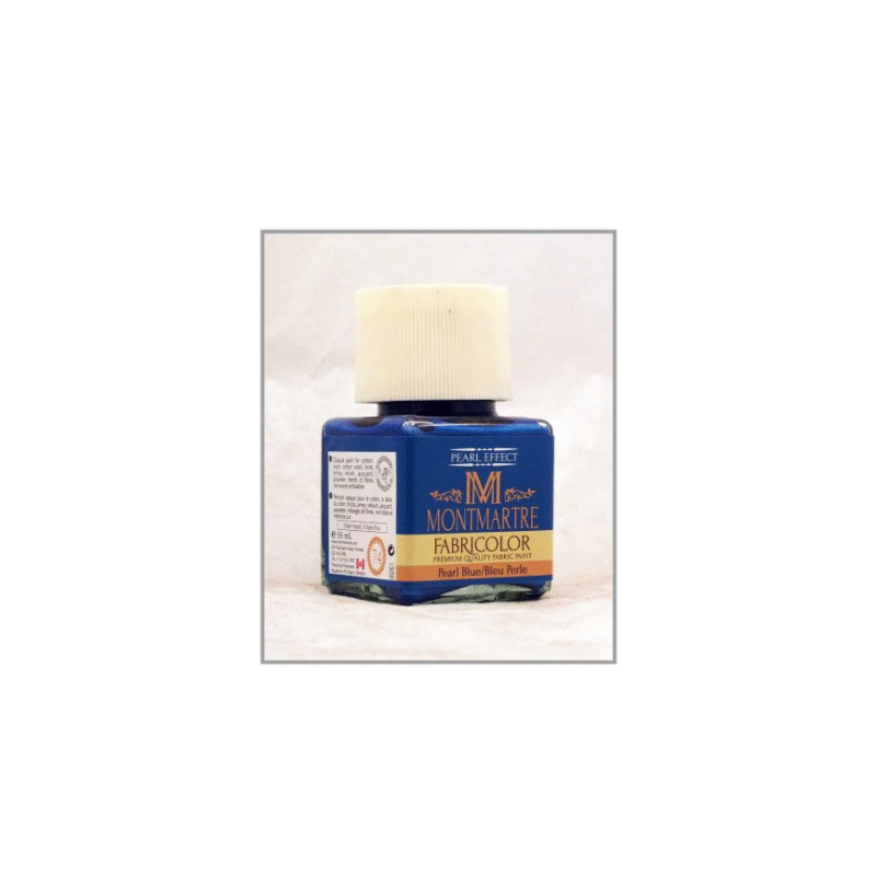 رنگ پارچه مونمارت Pearl blue کد 74 با افکت مرواریدی