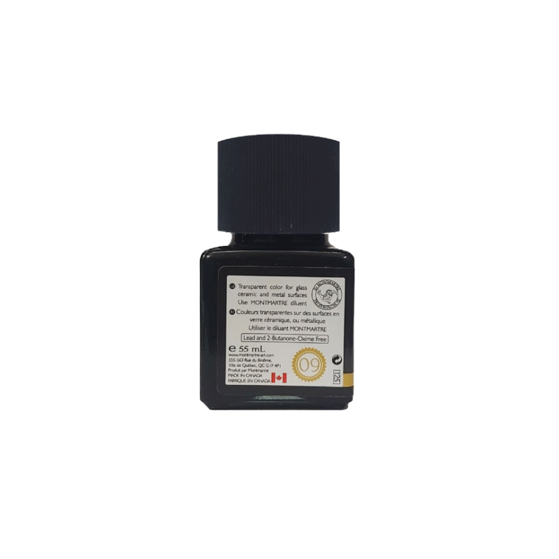 رنگ شیشه مونمارت Black کد 09 حجم 55 میلی لیتر