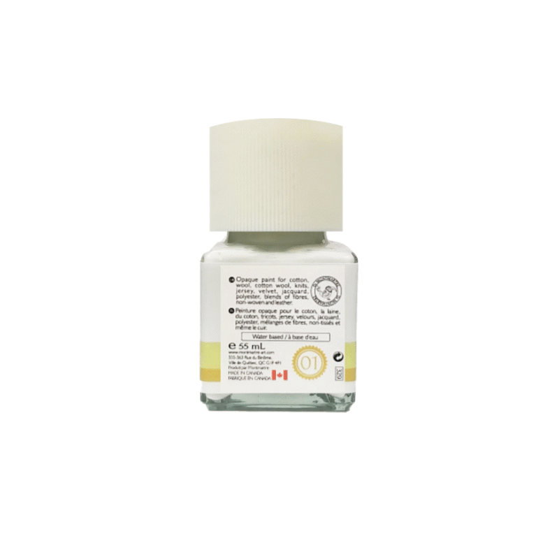 رنگ پارچه مونمارت white کد 01 حجم 55 میلی لیتر