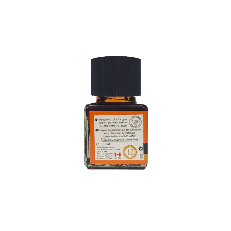 رنگ شیشه مونمارت Yellow orange کد 12 حجم 55 میلی لیتر