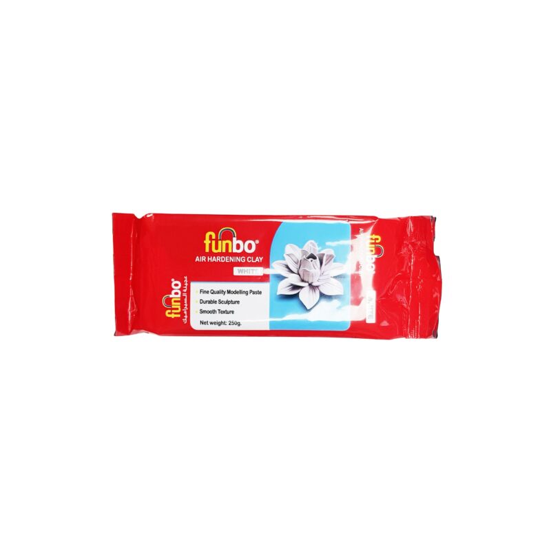 خمیر هوا خشک funbo سفید رنگ در دو حجم 500 و 250 گرمی