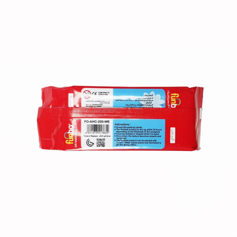 خمیر هوا خشک funbo سفید رنگ در دو حجم 500 و 250 گرمی