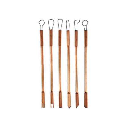 ابزار دو سر مسی مجسمه سازی مجموعه 6 تایی سیمی و طرح دار