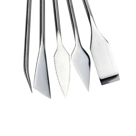 اسپاتول 5 عددی فلزی دو سر در شکل های متنوع