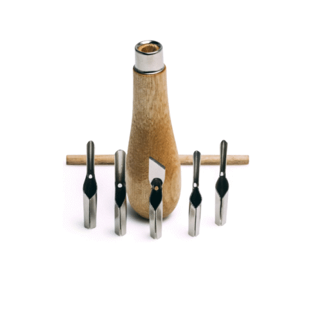 مغار 5 سر دسته چوبی Lino cutter