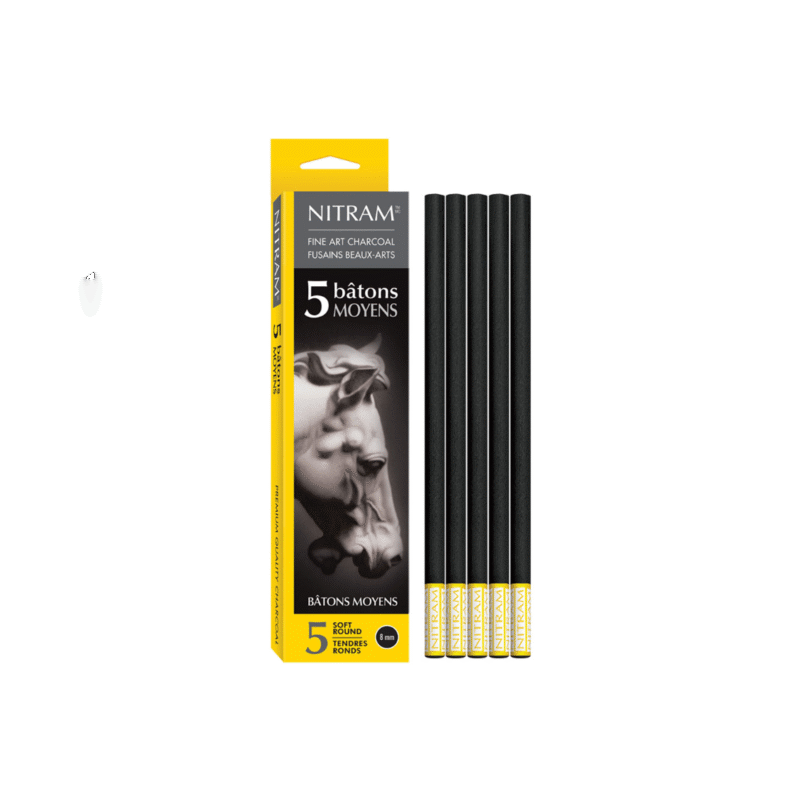 زغال چوبی 8mm نیترام بسته 5 تایی SOFT ROUND