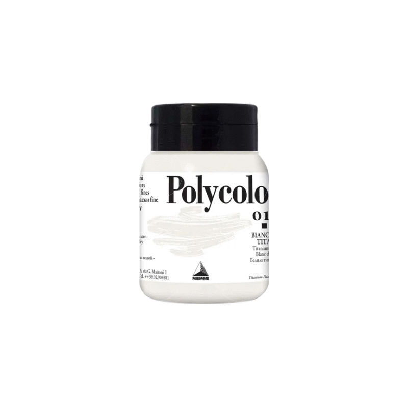 رنگ پلی کالر Titanium White برند Maimeri حجم 500ml