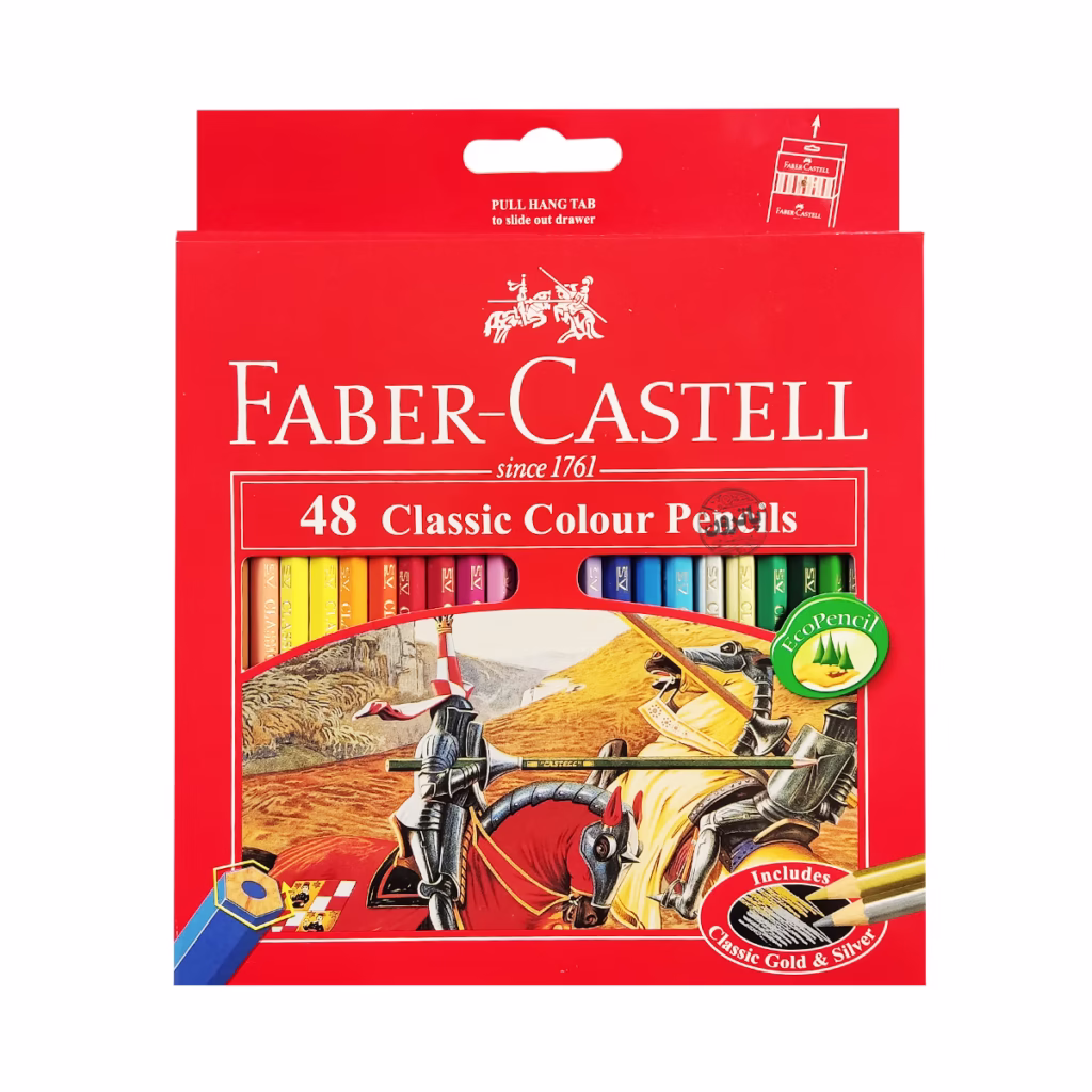 مداد رنگی 48 رنگ Fabercastell مدل Classic - جعبه مقوایی - با تراش