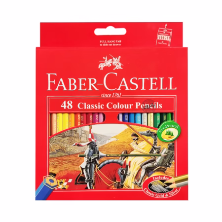 مداد رنگی 48 رنگ Fabercastell مدل Classic - جعبه مقوایی - با تراش