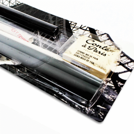 ست 6 عددی طراحی کنته پاریس شامل مداد گرافیت و زغال