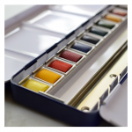  آبرنگ 12 رنگ Cotman برند Winsor & Newton جعبه فلزی
